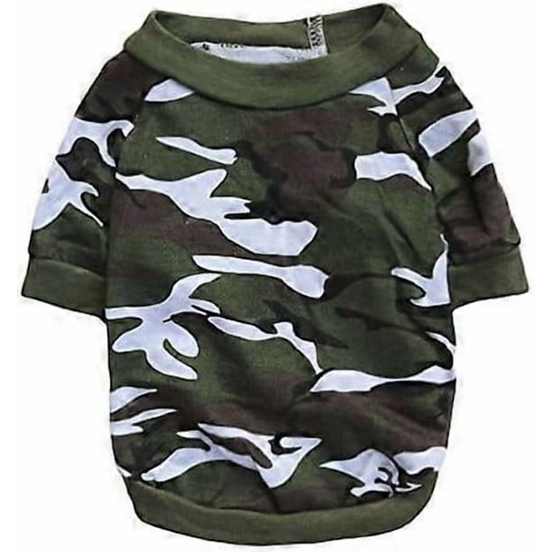 Small Dog Shirt Army Dog Clothes Camo Dog T-Shirt for Dogs Boy Puppy T Shirts, Small, Green