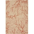 thumbnail image 1 of Unique Loom Botanical Collection Tapis Intérieur et Extérieur Abstrait Pictural Transitionnel, 4 x 6 Pieds, Beige/Terracotta, 1 of 2
