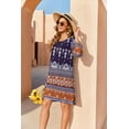 thumbnail image 4 of Zeagoo Vocation Women Casual Summer Dress Boho V Neck 2025 Long Sleeve Short Babydoll Floral Print Flowy Beach Dresses, 4 of 9