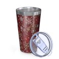 thumbnail image 2 of 16oz Tumblers Red Christmas Snowflake Pattern Stainless Steel Vacuum Insulated Double Wall Travel Tumbler Cups Mug with Lid and Straw,Cleaning Brush for Coffee,Tea, 2 of 4