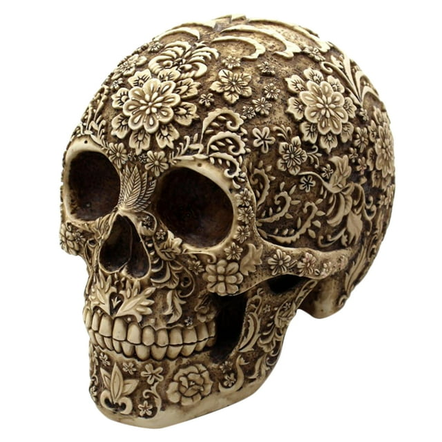Estatuilla De Cráneo De Resina Zulema Adorno De Halloween Ornamento Retro
