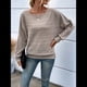 thumbnail image 5 of Blusas de Larga Suaves para Mujer, Cuello Redondo, Estilo Jersey, Estilo Informal de Negocios, de Punto con Mangas Murciélago, Conjuntos Oversize 2025 Gris XXXL, 5 of 9