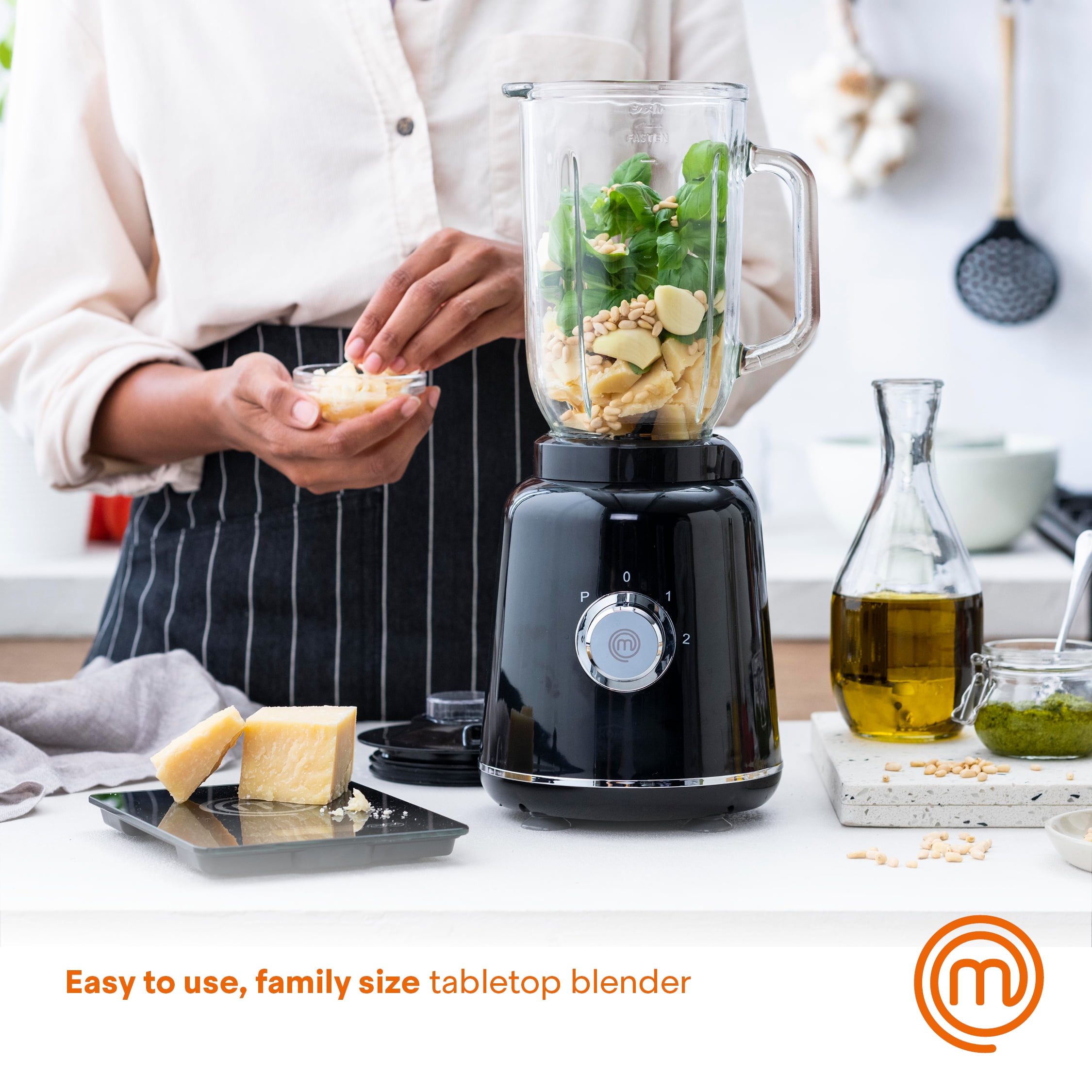 MasterChef 1.1-Qt. 300-Watt 2-Speed Table Blender with Glass Pitcher, VRD91910204001