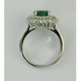 thumbnail image 2 of Sparkle Jewels Round Cut Green Cubic Zirconia Double Halo Engagement Ring 14K White Gold Finish, 2 of 4