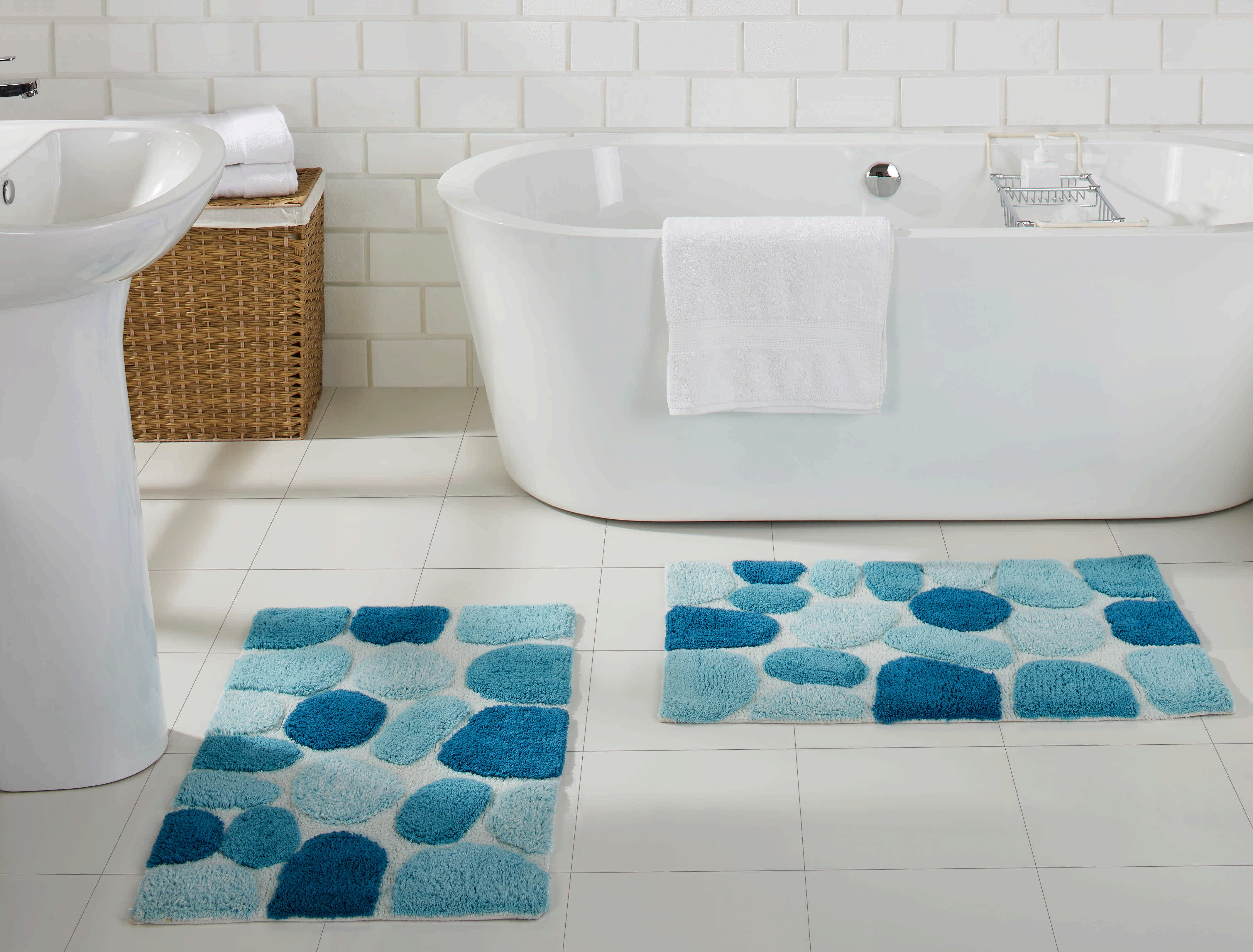 Top Bath Mat Non-slip Pebbles Toilet Kitchen Floor Feet Pad Bathroom Carpet 