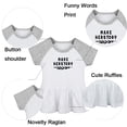 thumbnail image 2 of Make Herstory Funny Dresses For Baby, Newborn Babies Skirts, Infant Princess Dress, 0-24M Kids Graphic Clothes (Gray Raglan Dresses, 18-24 Months), 2 of 5
