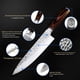 thumbnail image 4 of Juego de Cuchillos de Cocina de 3 Piezas, Cuchillo de Chef Japonés de Acero Al Carbono Martillado a Mano, Cuchillo Santuko Afilado con Mango de Madera, 4 of 7