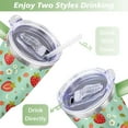 thumbnail image 5 of 40oz Strawberry Tumbler with Handle & Straw - Insulated Stainless Steel Travel Mug,Leakproof,Cup Holder Friendly,Dishwasher Safe,for Hot/Cold Drinks., 5 of 9
