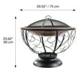 thumbnail image 7 of Blue Sky Outdoor Living 29” Round Steel Fire Pit; Porcelain Enamel Fire Bowl, Screen, Lift; Bronze, 7 of 7
