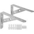 thumbnail image 1 of 2PCS Solid Stainless Steel Shelf Bracket 90 Degree Angle Decorative Corner Brace Wall Mounted Shelf Supporter Wall Hanging Bookshelf Bracket Frame With Screws 200X140MM, 1 of 5