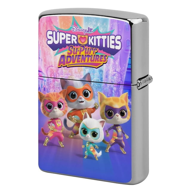 Superkitties-theme Copper Metal Lighter Shell, Premium Replacement Refillable Lighter Case with Durable Metal Construction, Compatible with Zippo and Most Standard Lighter Models