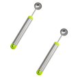 thumbnail image 1 of Oleegame 2PC Stainless Steel Cutlery Set Stainless Steel Ball Digging Spoon Ball Player Fruit Digging Watermelon Spoon Green, 1 of 4