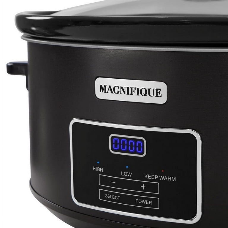 Magnifique 6-Quart Digital Programmable Slow Cooker with Timer, Stainless  Silver 