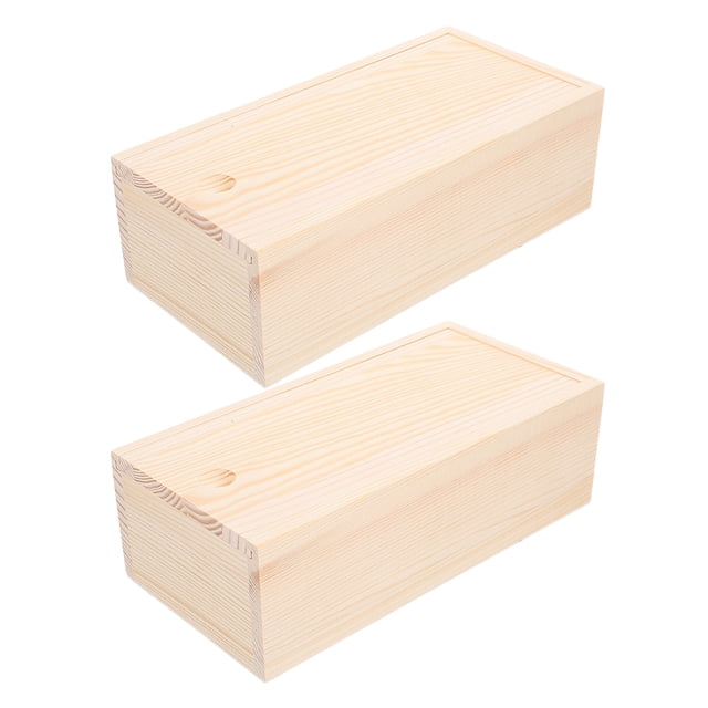 Shisuyan Caisse en Bois Petite Résistante à l'Humidité Beige en Pin 2 Pcs