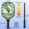 thumbnail image 4 of Pickleball Paddles Set Of 2, Fiberglass Surface, Liquid & Marble Print, 4 Balls & Bag, 4 of 5