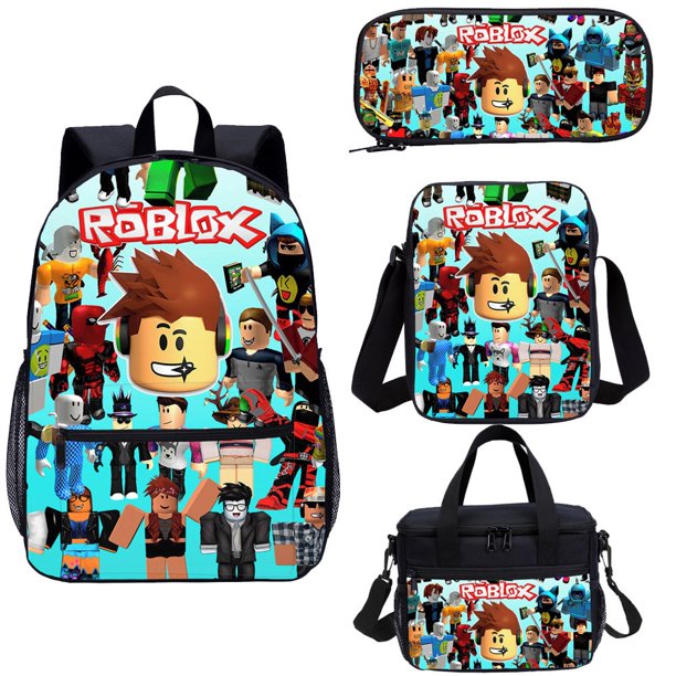 Mochila periférica de Anime Roblox Game para hombres y mujeres, juego de cuatro piezas, mochila escolar para estudiantes de primaria y secundaria
