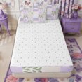 thumbnail image 4 of Manfei Cartoon Bow Zipper Queen Comforter Set with Fitted Sheet and 2 Pillowcases,Floral Leopard Print Zipper Bedding Set,Reversible, 4 of 7