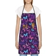 thumbnail image 3 of Easygdp Bright Purple Butterflies Apron Waterdrop Resistant with 2 Pockets,Oil Resistant Cooking Kitchen Chef Apron for Women Men, 3 of 7