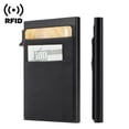 thumbnail image 3 of Portatarjetas DE CRÉDITO Rfid para hombres y mujeres, billetera de Metal delgada, billetera minimalista emergente, monedero pequeño negro, Vallet de Metal, 3 of 4