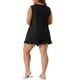 thumbnail image 3 of Conjunto de pijama de 2 piezas para mujer de tallas grandes Agnes Orinda, cómodo, con volantes, sin mangas, top de tanque con pantalones cortos 2X negro, 3 of 6
