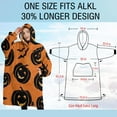 thumbnail image 4 of Oversized Wearable Blanket Hoodie,Halloween Black Pumpkins and Bats Sherpa Blanket Hoodie with Super Pockets,Super Warm Fuzzy Pullover for Women & Men, 4 of 6