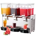 thumbnail image 1 of Commercial Beverage Dispenser 13.6 Qt 12L 3 Tanks Ice Tea Drink Machine 620W 304 Stainless Steel Thermostat Controlled for Restaurants Hotels Parties, 1 of 6