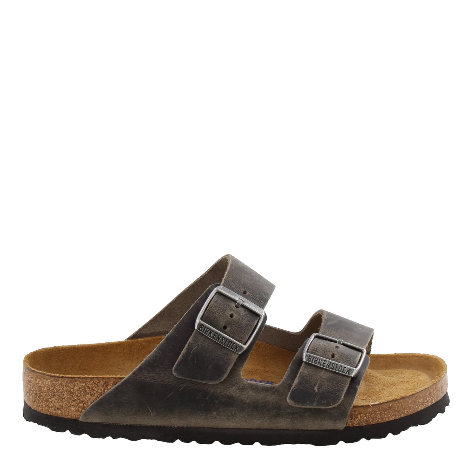 Birkenstock Womens Shoes Men's Arizona Soft Footbed Sandals, Iron, Grey, 8 Medium US