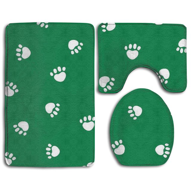 ABPHQTO Patas verdes navideñas Juego de alfombras de baño de 3 piezas Alfombra de baño Alfombra de contorno y tapa de inodoro ABPHQTO Cont-CHAPPLE-35186