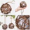 thumbnail image 3 of Miangastore Cotton Rattan Hanging Ornament Dark Brown 2Pcs 3.9in Diameter, 3 of 7