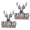 1PC#022, variant on Hunting Special Edition 3D Chrome Metal Car Emblem, SUV Truck Badge Metal stags heads car emblem for hunters, classic rustic vintage decor and outdoor vehicle accessory 1PC