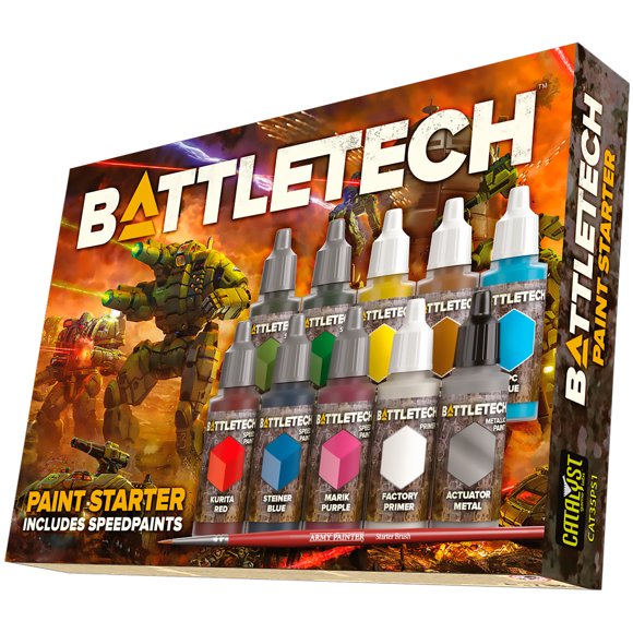 BattleTech: Paint Starter Includes 9 Paints, 1 Brush-On Primer and 1 Starter Brush
