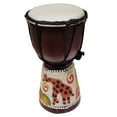 thumbnail image 2 of Djembe Drum Unique Sand Design Effect African Inspired Hand Made Musical Dcor 8 Inch Giraffe Pattern, 2 of 5