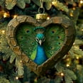 thumbnail image 6 of LanSuare Animal Ornaments for Christmas Tree, 3.1" 2D Heart-shape Acrylic Forest Animal Christmas Ornaments, Christmas Hanging Ornament, Gift for Animal Lovers (Peacock), 6 of 9