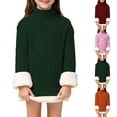 thumbnail image 6 of YunPes Boys Girls Cable Knit Sweater Kids Thick Fleece Lined Mock Neck Long Sleeve Pullover Shirt Winter Warm Solid Tops, 6 of 8