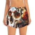 thumbnail image 2 of Xecao Rose Floral Skull for Double-layer Running Short for Women, Perfect for Gym, Tennis, and More, Featuring a Convenient Pocket-XX-Large, 2 of 7