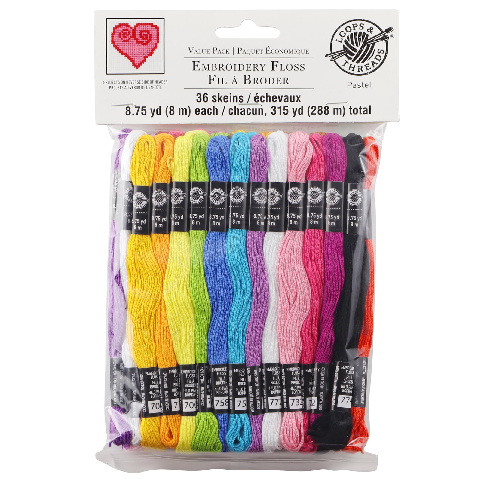 Loops & Threads Pastel Embroidery Floss, 12 Packs: 36 ct. (432 total)