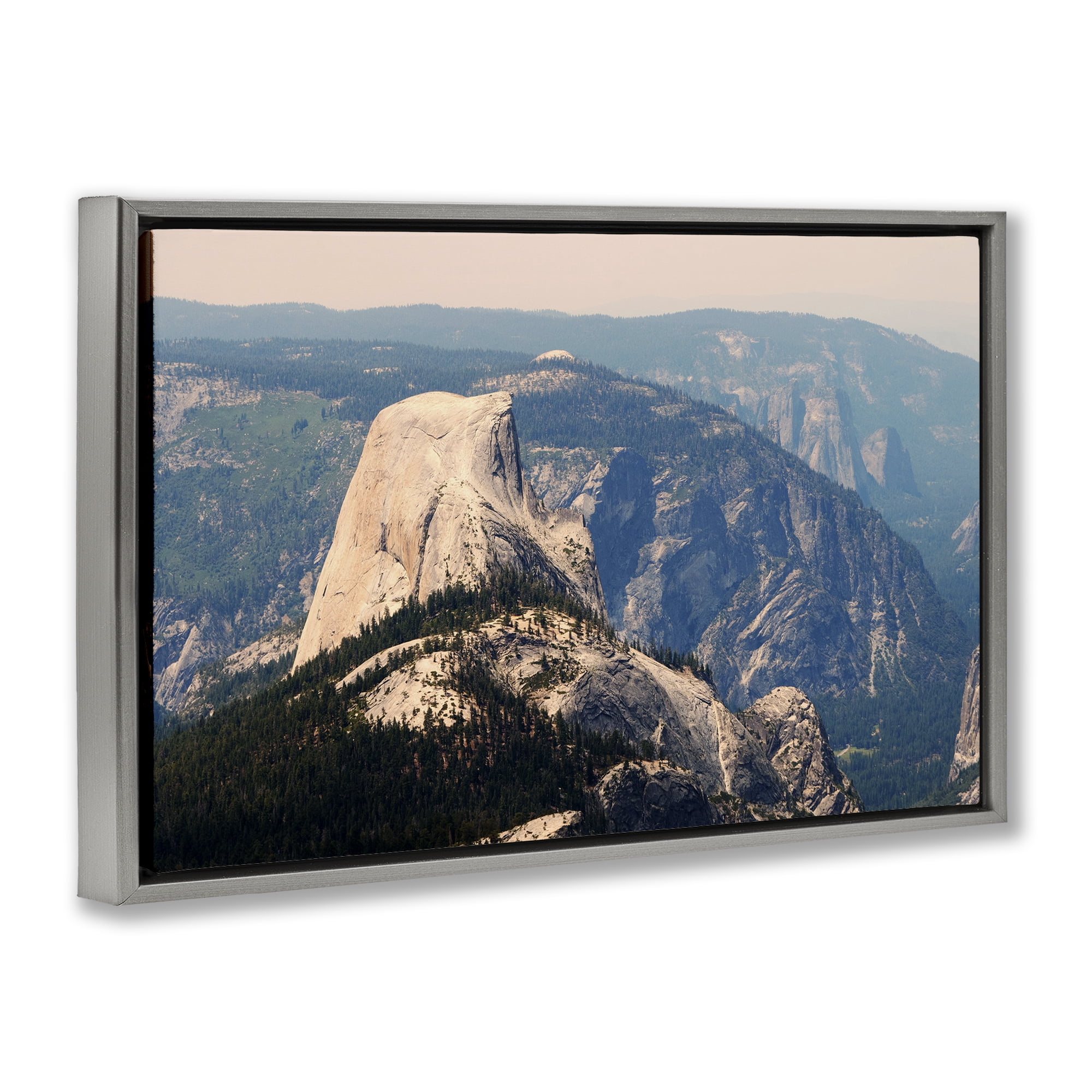 Stupell Industries Granite Monolith Above Forest Gray Framed Floater Canvas Wall Art, design by Gemma Bardot