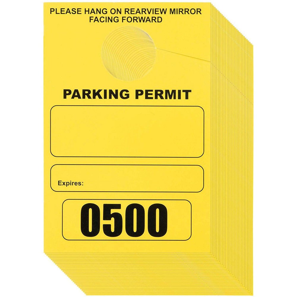 500Pack Parking Permit, Blank Temporary Parking Pass, Numbered Hang