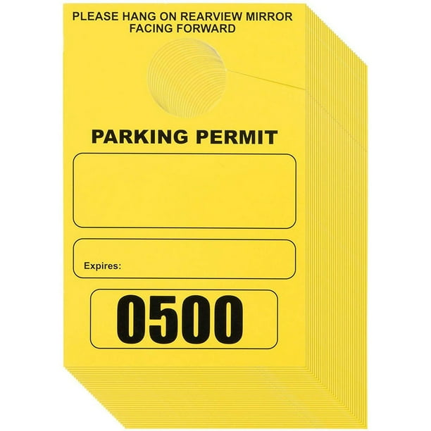 500-Pack Parking Permit, Blank Temporary Parking Pass, Numbered Hang