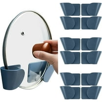 Pot Lid Organizer, Pot Pan Lid Organizers Holder Inside Cabinet Door, Wall Mount (Set Of 6 Pairs) Blue