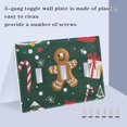thumbnail image 3 of Yayeee Toggle Light Switch Wall Plate 2-Gang 4.56"x4.48" Decorative Outlet Cover, Green Christmas Gingerbread, 3 of 7