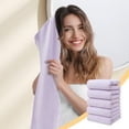 thumbnail image 3 of 5Pcs Bath Towel Set, InsCrazy 100% Cotton Towels, Thick and Soft, Quick Dry, Highly Absorbent Towel for Bathroom, Beach Towel, Washcloth, Hand Towel Gift Set 29" x 13", 3 of 8