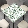 thumbnail image 3 of Spring Leaf Floral Square Fitted Tablecloth with Elastic Edge, Sage Leaves Green Table Cloth, Wipeable Card Table Covers Washable for Home Kitchen Outdoor Decration, Fit for 36 x 36 Inch, 3 of 6