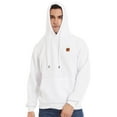 thumbnail image 5 of Satankud Men's Pullover Hoodies Plaid Jacquard Weave Long Sleeve Drawstring Hipster Casual Hooded Sweatshirts with Kanga White XL, 5 of 9
