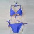 thumbnail image 6 of Ecqkame Women's Bikini Set Two Piece Push Up Bathing Suit Solid Color Swimsuit Swimwear Blue M on Clearance, 6 of 6