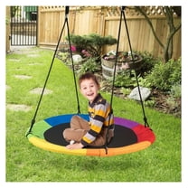 40 Inch Flying Saucer Tree Swing - Outdoor Swing Set for Kids, Heavy Duty 330lbs Capacity, Adjustable Height, 600D Oxford Fabric, Backyard Playground Equipment for Children & Family