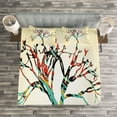 thumbnail image 3 of Ambesonne Vintage Quilted Bedspread Set 3 Pcs, Abstract Colorful Tree, King Size, Multicolor, 3 of 3