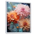 thumbnail image 2 of Designart "Transparent Beauty Of Pink And Orange Zinnias" Zinnias Floater Framed Canvas Wall Art, 2 of 5