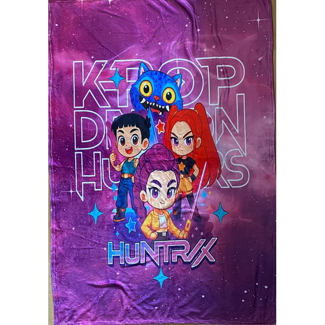 Exclusiva! Cobija Frazada Ultra Suave K-Pop Demon Hunters Guerreras Huntrix Anime Tierno Lila