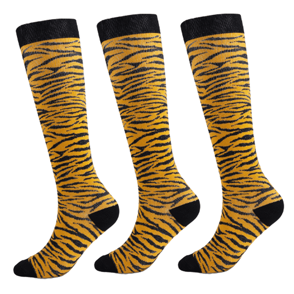 TELOLY 3Pairs Compression Socks for Women, Comfortable All-Over Elastic Material Comfortable All-Over, Elastic Material Comfortable Socks Non-Slip Cuff 3D Heel Fit Ergonomic Socks for Women